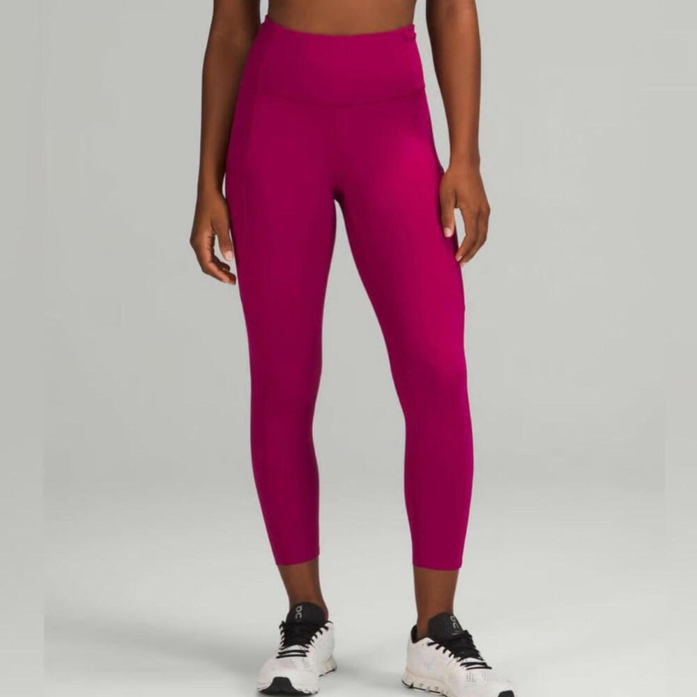 New! Lululemon Fast & Free HR 23" Wild Berry Leggings - Size 8